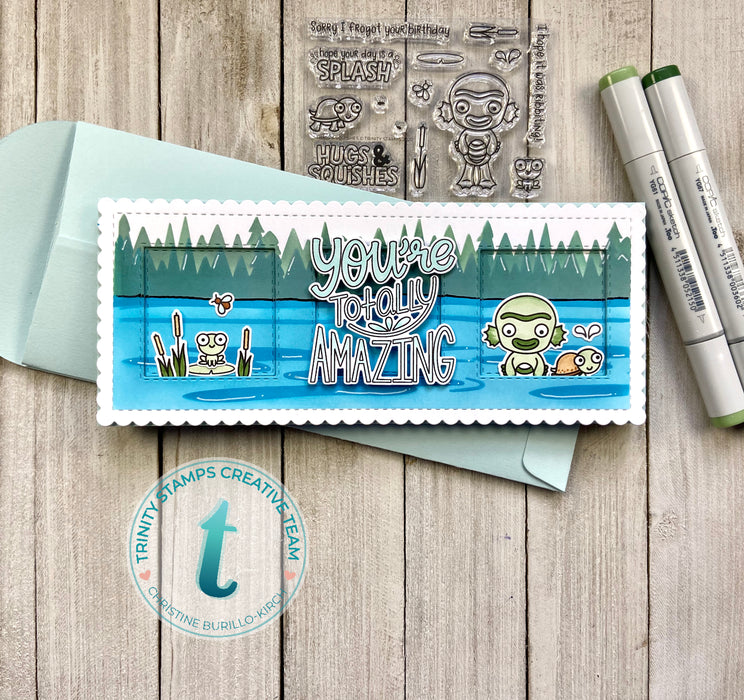 *Last Chance* Layered Lakeside Mountain - 6x6" Laser Cut 3-Piece Layering Stencil Set