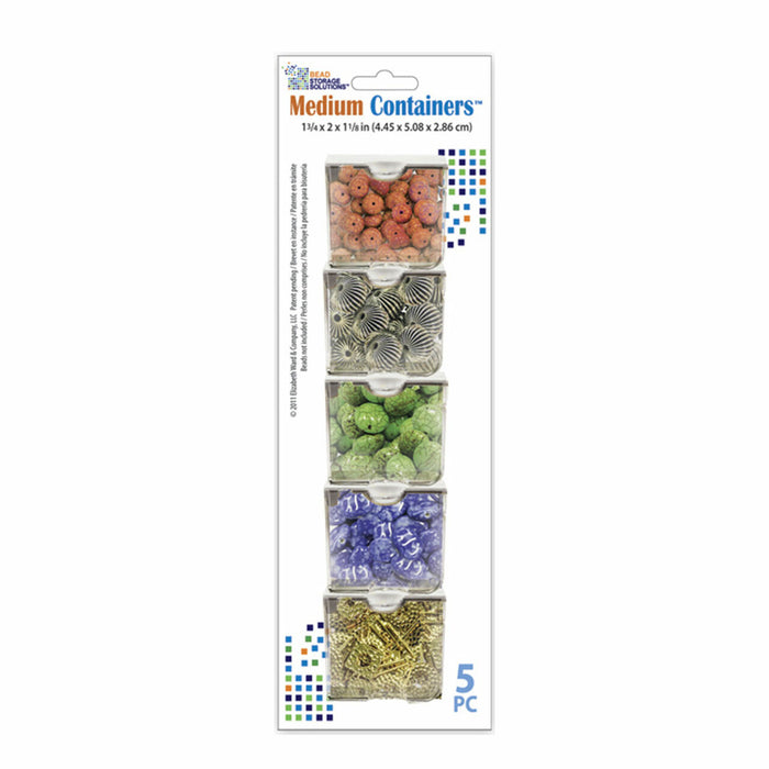 5 Medium Empty Embellishment Containers