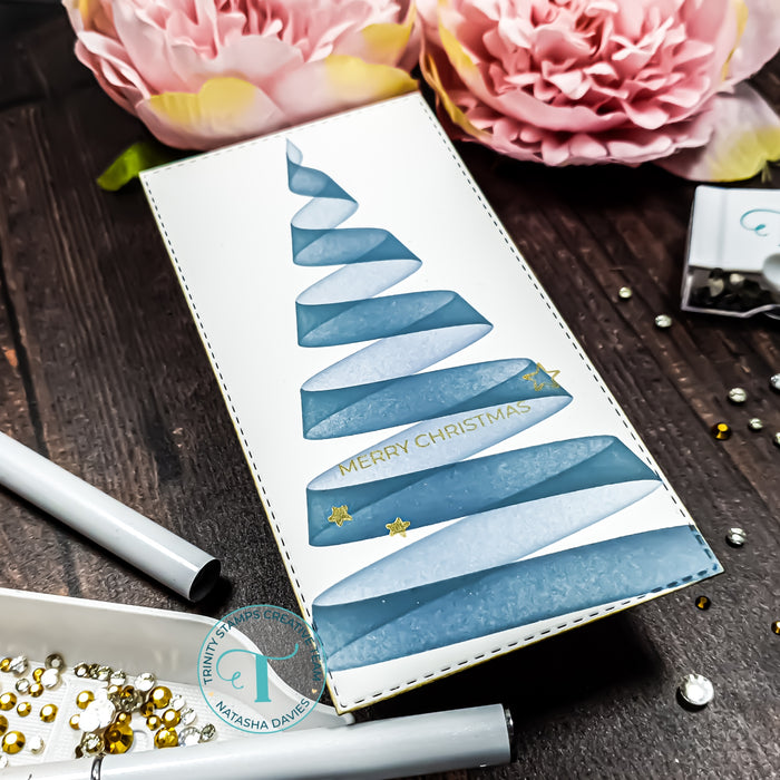 Ribbon Wrapped Tree - 6x9 Layering Stencil