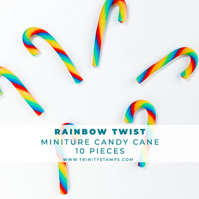 *Last Chance* Rainbow Twist Candy Canes Clay Embellishments