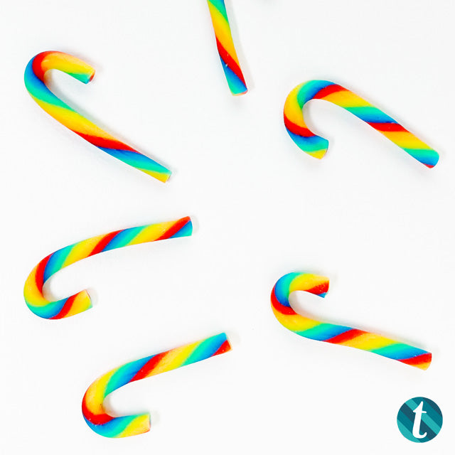 *Last Chance* Rainbow Twist Candy Canes Clay Embellishments
