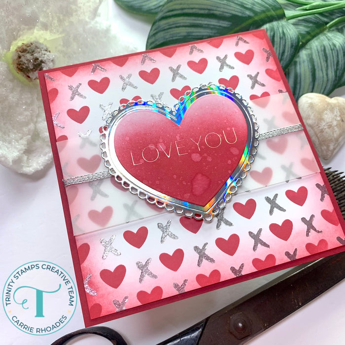Checkered Background Add On 6x6 Stencil - Hearts *Set of 2*