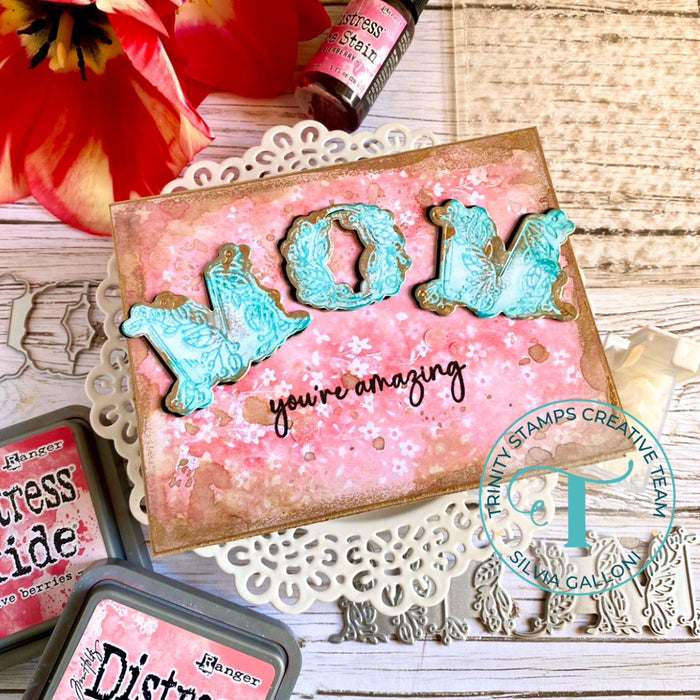 Reverse Floral Background Stamp