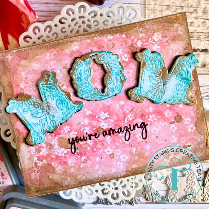 Foiled Floral Mom Sentiment Cut & Foil