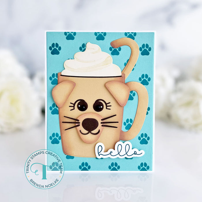 Checkered Background Add On 6x6 Stencil - Paw Print