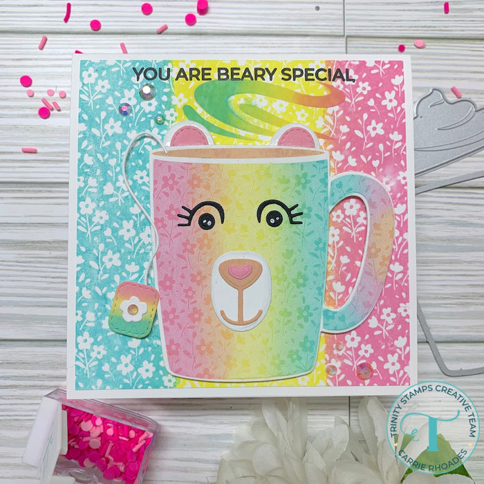 Reverse Floral Background Stamp