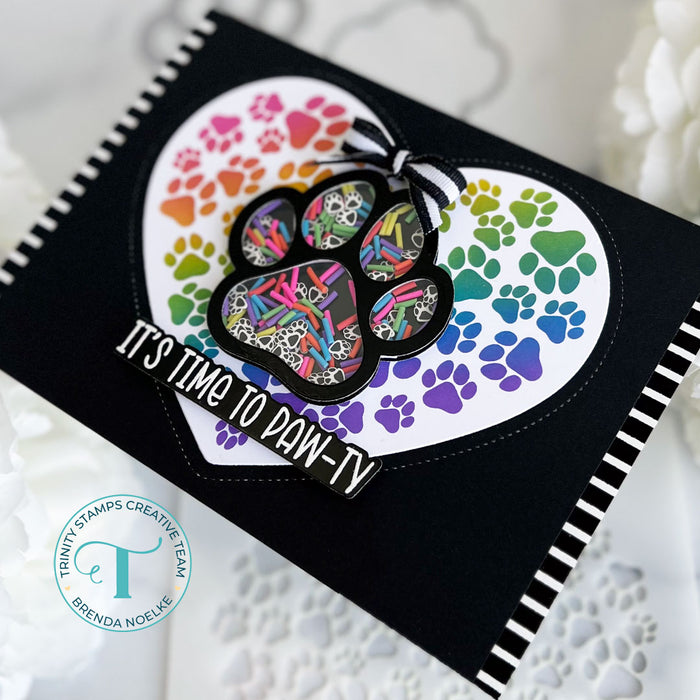 Paw Print Shaker Tag Die Set