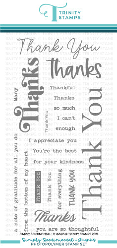 Simply Sentimental - Thanks 4x8 Stamp Set