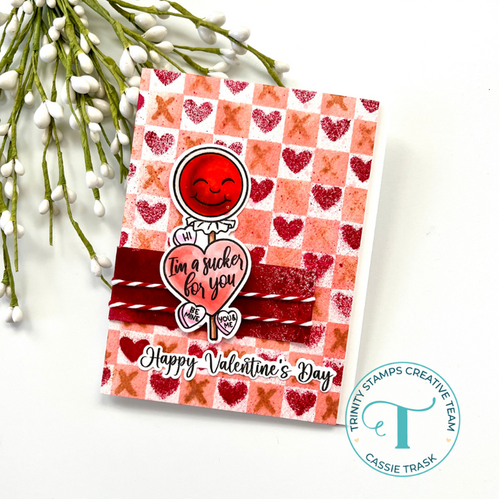 Checkered Background Add On 6x6 Stencil - Hearts *Set of 2*