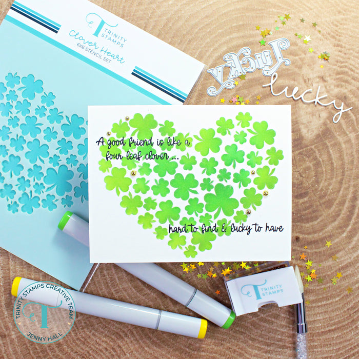 Clover Heart 6x6 Stencil