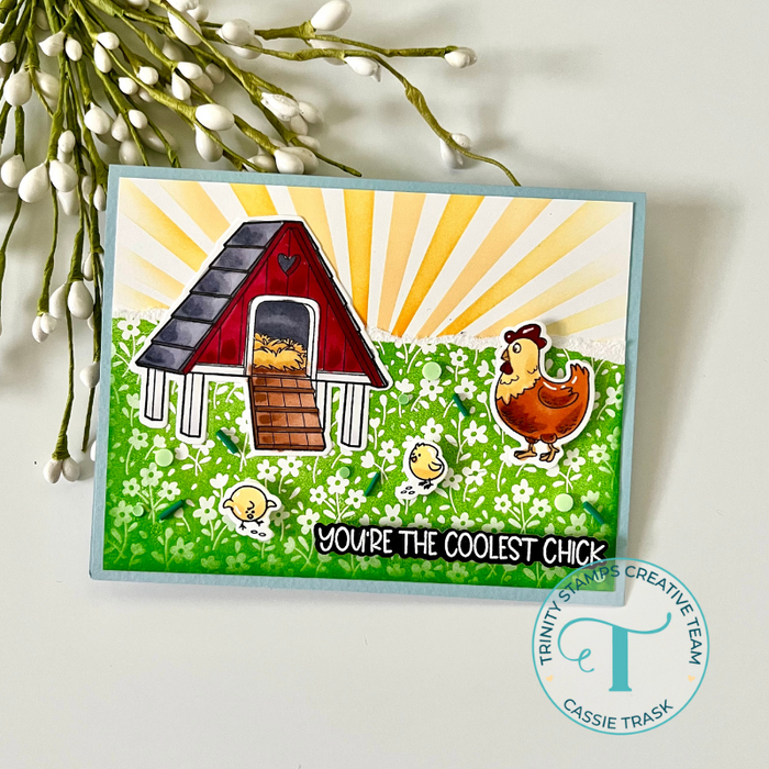 Reverse Floral Background Stamp