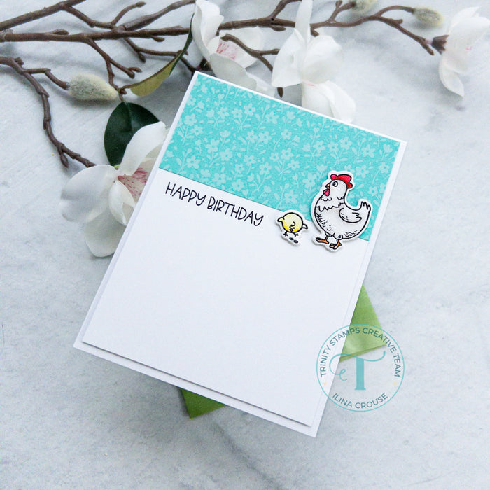 Reverse Floral Background Stamp