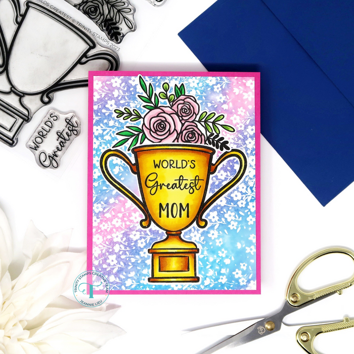 Reverse Floral Background Stamp