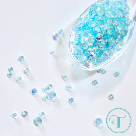 Aquamarine Ripple Transparent Rhinestones