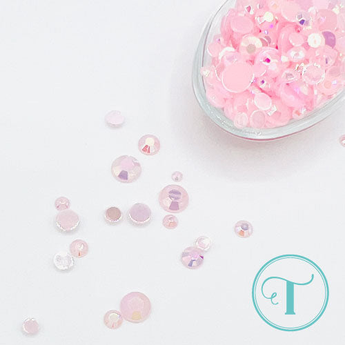 *Last Chance* Semi-Opaque Rose Tinted Glasses Rhinestones