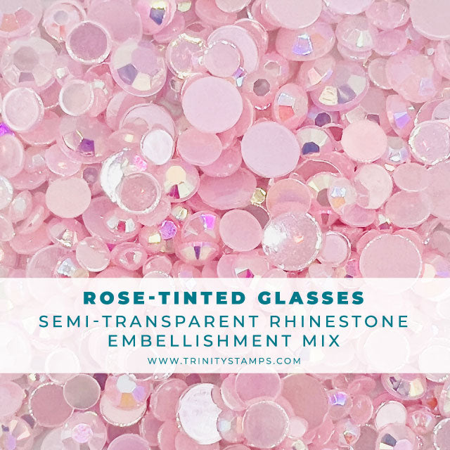 *Last Chance* Semi-Opaque Rose Tinted Glasses Rhinestones