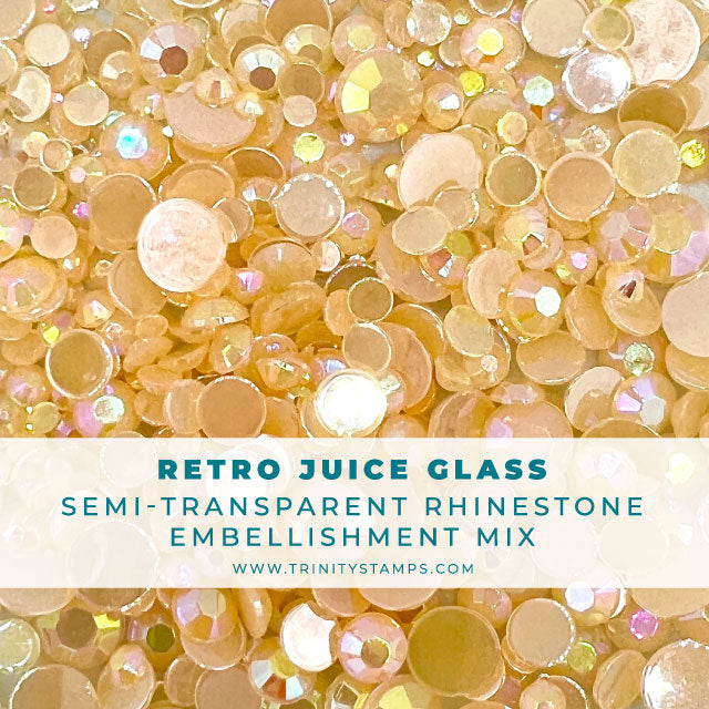 *Last Chance* Semi-Opaque Retro Juice Glass Rhinestones