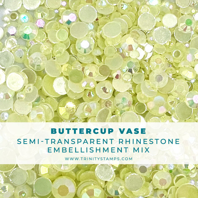 *Last Chance* Semi-Opaque Buttercup Vase Rhinestones
