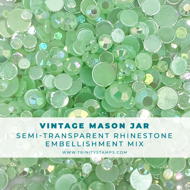 *Last Chance* Semi-Opaque Vintage Mason Jar Rhinestones