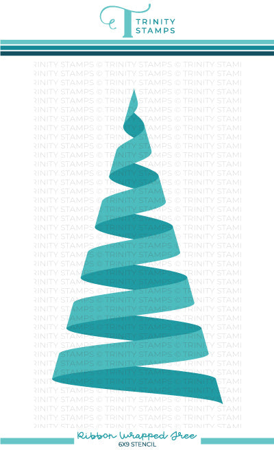 Ribbon Wrapped Tree - 6x9 Layering Stencil