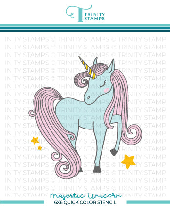 Majestic Unicorn Quick Color 6x6 Stencil