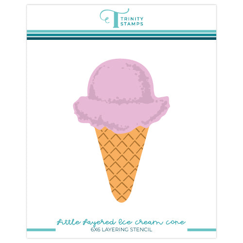 Little Layered Ice Cream Cone 6x6 Stencil