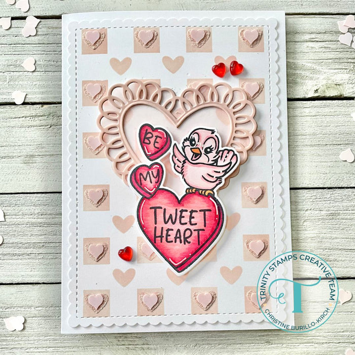 Checkered Background Add On 6x6 Stencil - Hearts *Set of 2*