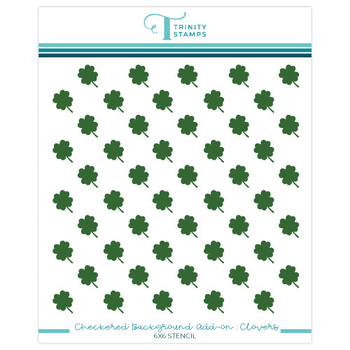 Checkered Background Add On 6x6 Stencil - Clovers