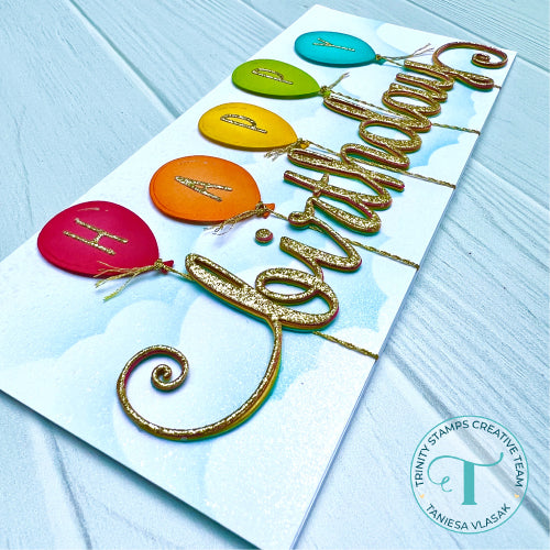 Swirly Birthday Sentiment Slimline Die