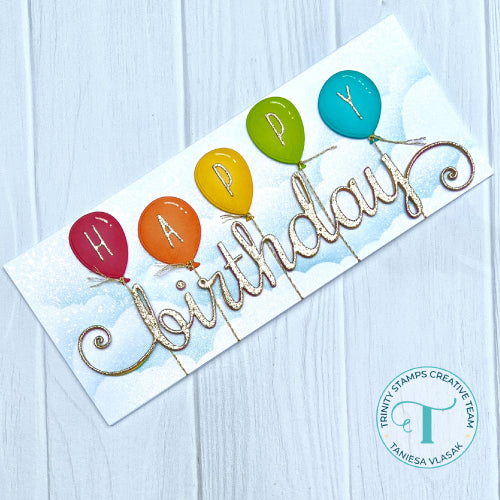 Swirly Birthday Sentiment Slimline Die