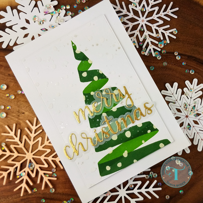 Ribbon Wrapped Tree - 6x9 Layering Stencil
