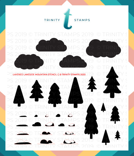*Last Chance* Layered Lakeside Mountain - 6x6" Laser Cut 3-Piece Layering Stencil Set