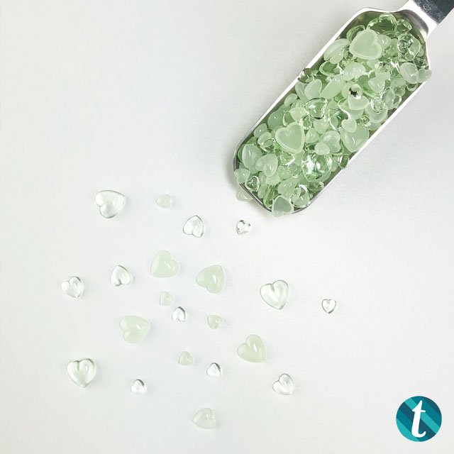 *Last Chance* Jelly Heart Baubles - Hint of Mint