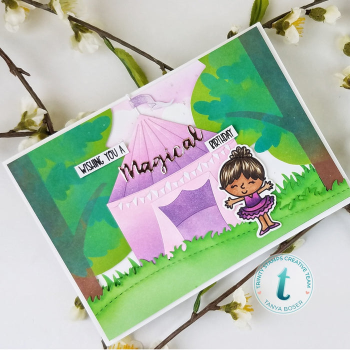 Spring Day Scene Builder - 6x9" Laser Cut 2-piece Layering Stencil Set