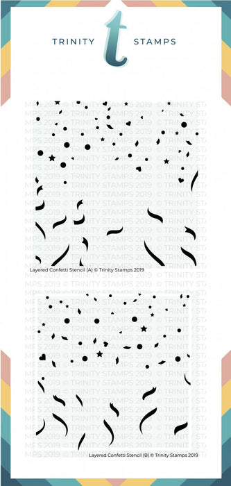 Layered Confetti - 6x6" Laser Cut 2-piece Layering Stencil Set
