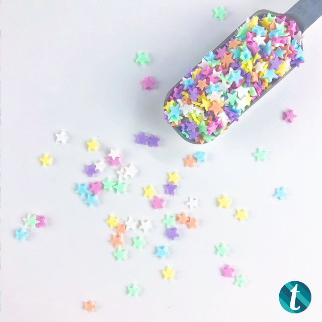 *Last Chance* Rainbow Sherbet Stars Clay Embellishments