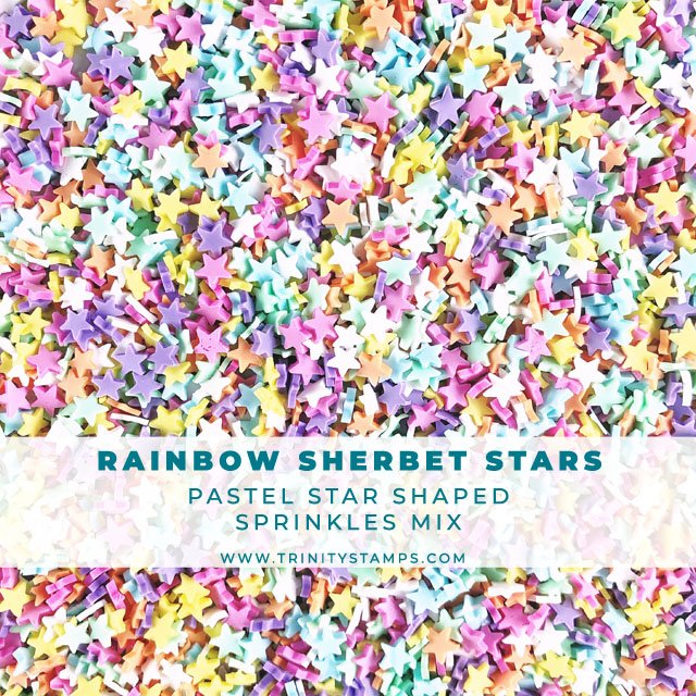 *Last Chance* Rainbow Sherbet Stars Clay Embellishments