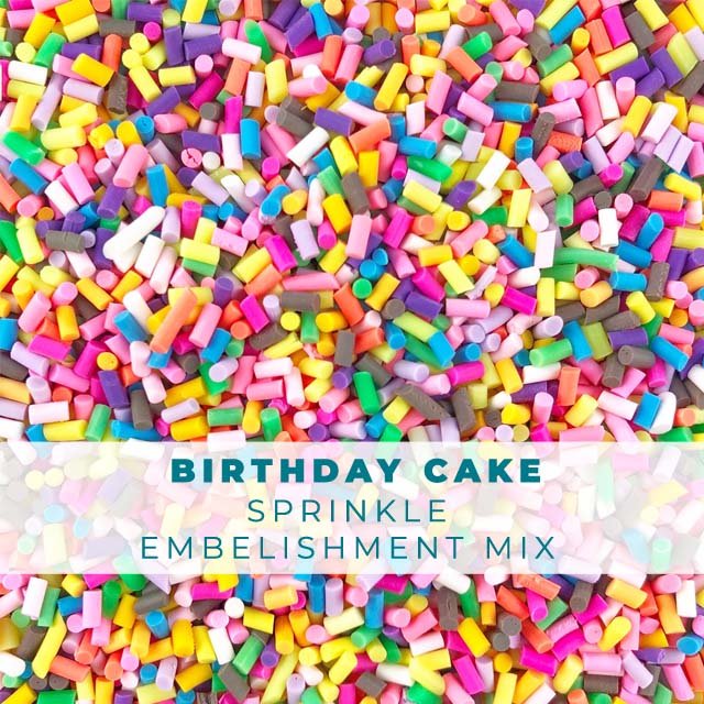 Birthday Cake Sprinkles Clay Embellishments